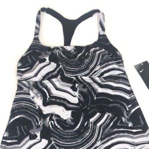 NWT Women's Nike High Neck Tankini Top Black Wave